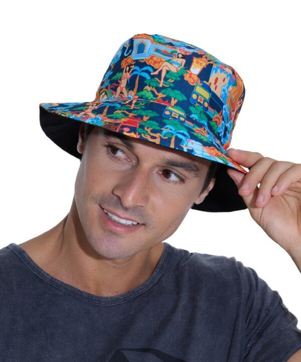 gorro de pescador reversible